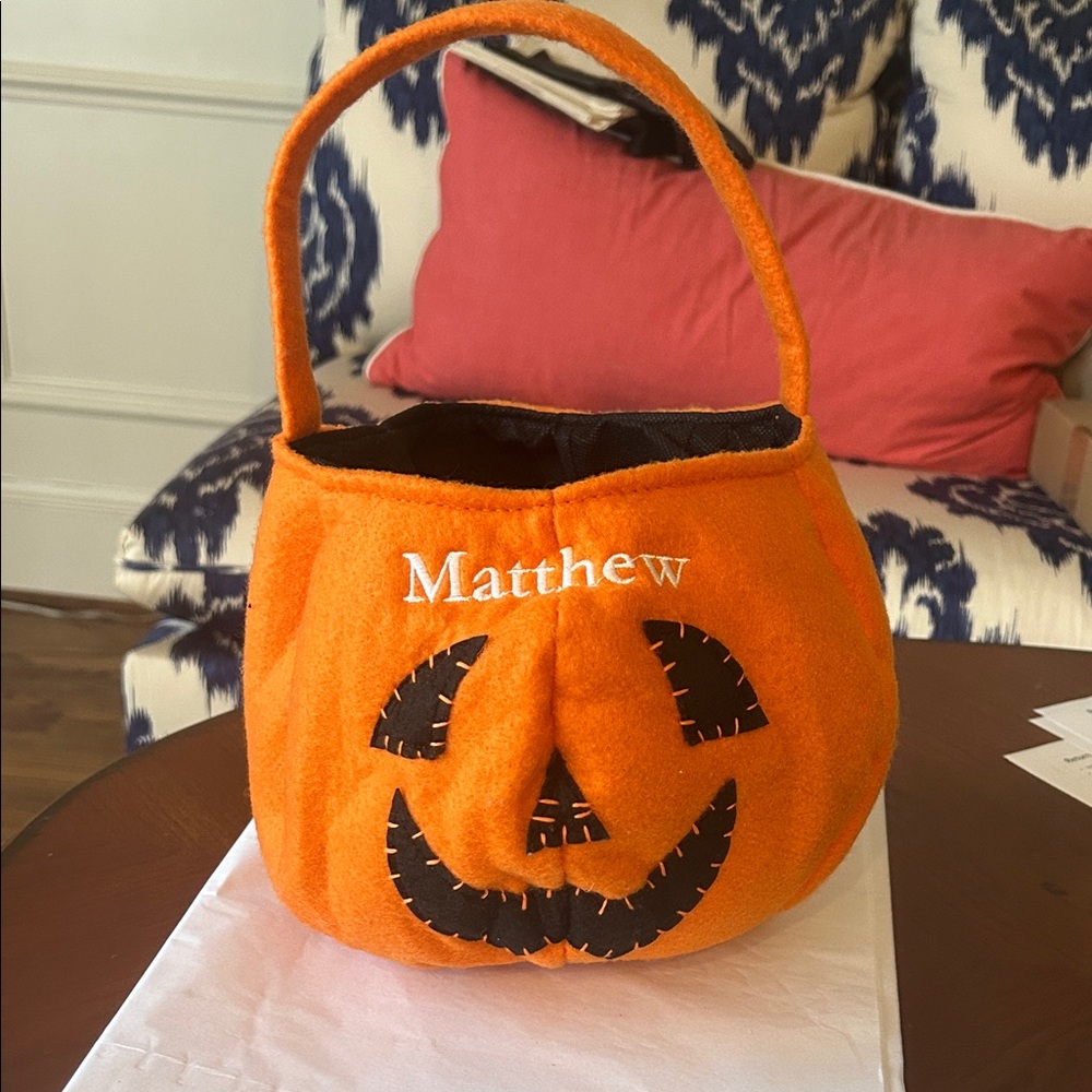 Orange Pumpkin Trick-or-Treat Bag “Matthew”